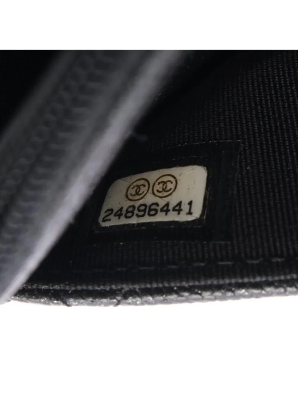 Chanel Shoulder Bag Quilted Black Caviar Leather Chain Wallet